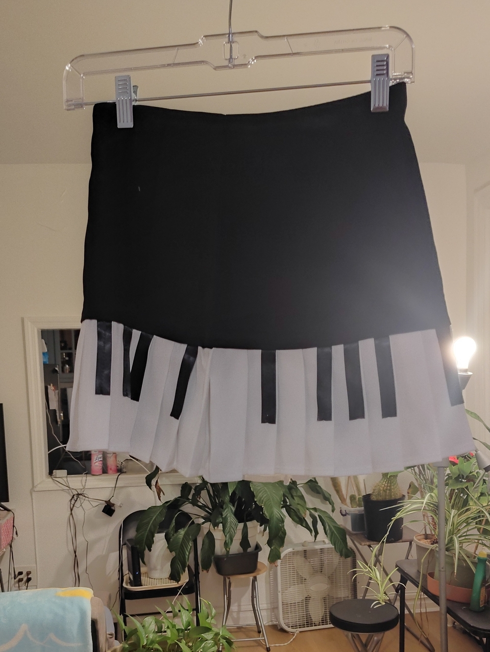Black and White Piano-Trim Mini Skirt
